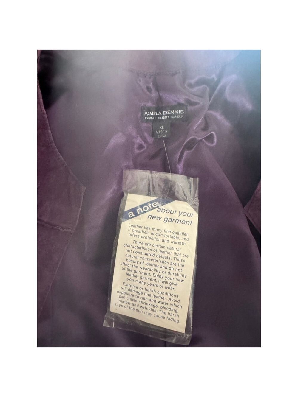 Women's Pamela Dennis Purple Suede Leather Wrap Jacket XL - Picture 3 of 5
